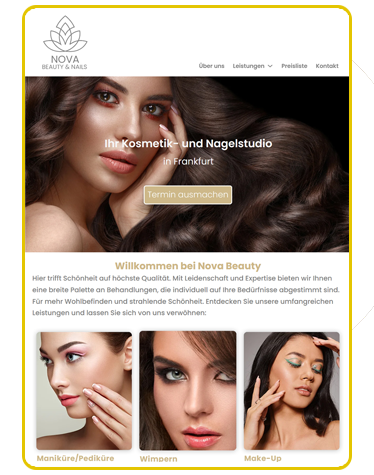 Referenz Webseite Nova Beauty